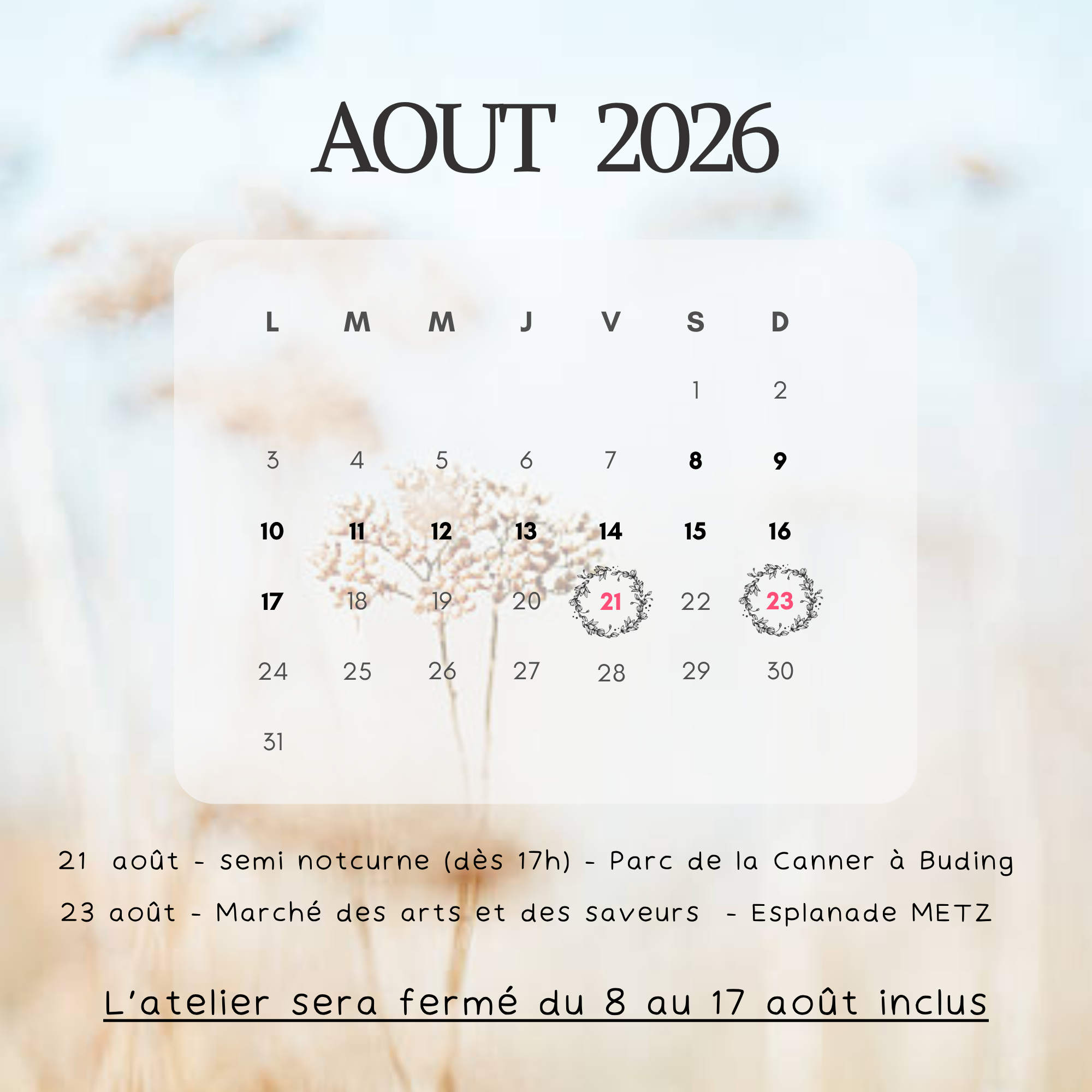 AGENDA AOUT 2026