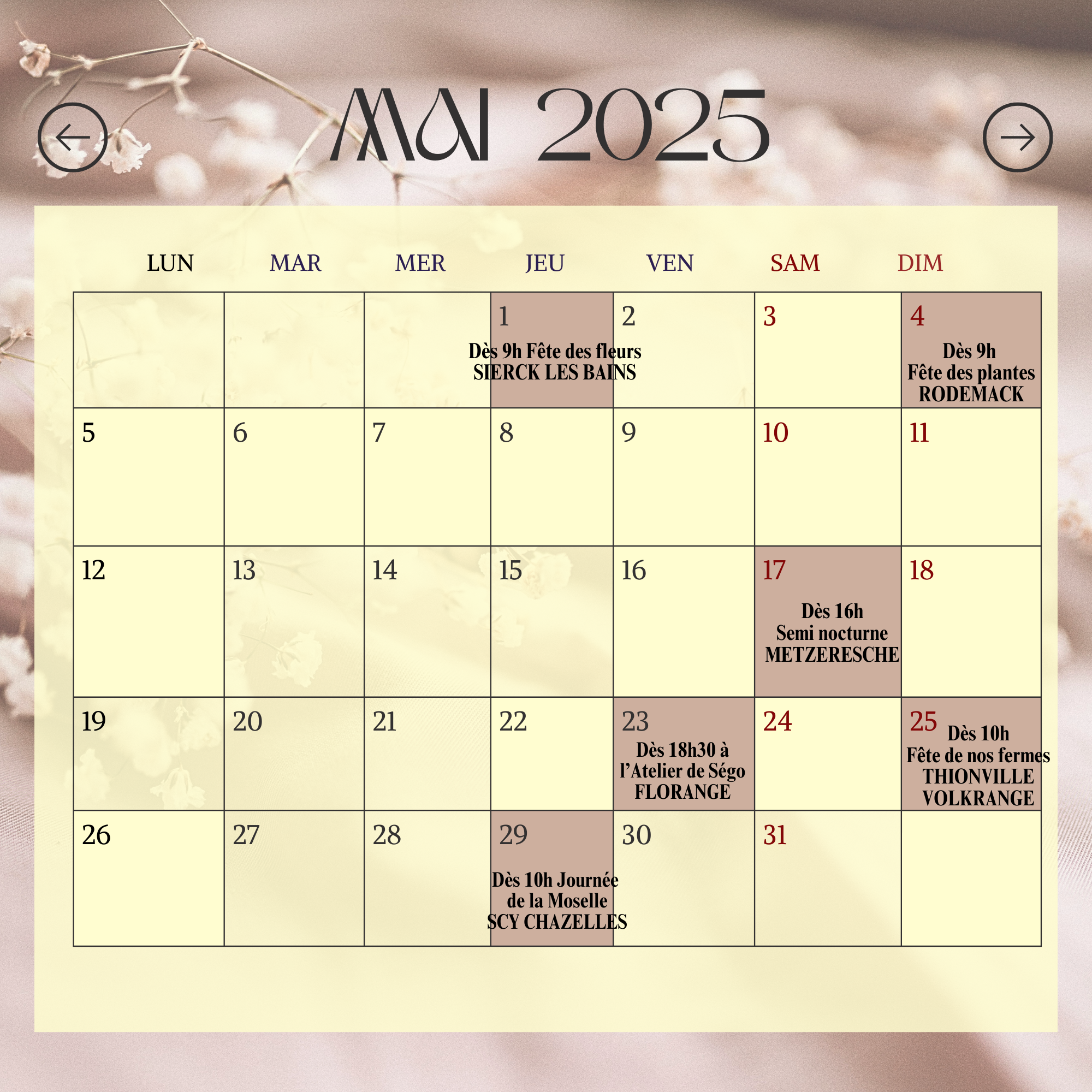 AGENDA MAI 2025