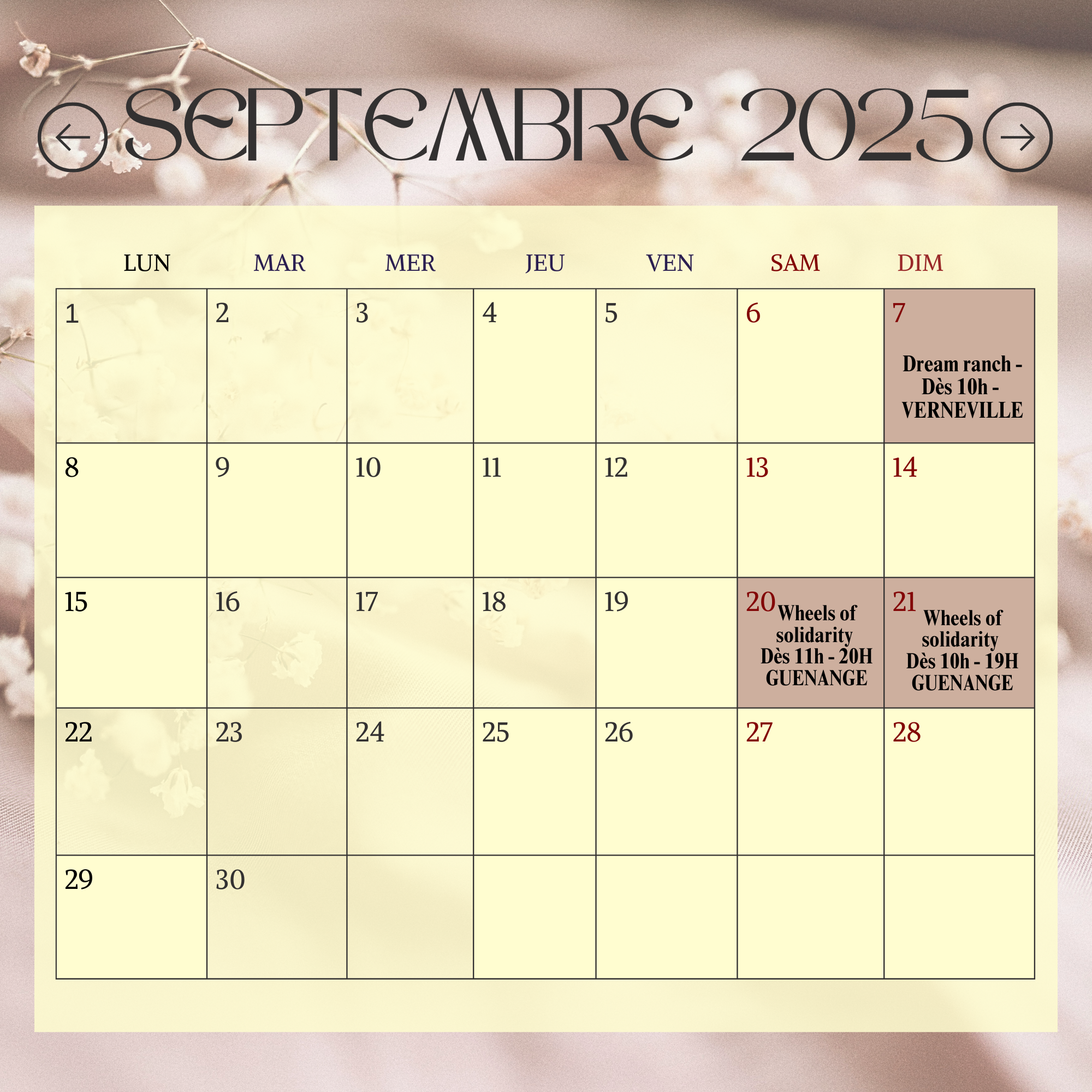 agenda septembre 2025
