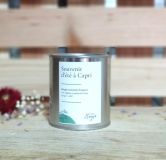 Bougie cire d'olive dans pot métal senteur tomate basilic