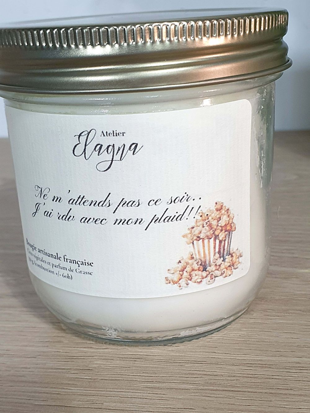 Détail grande bougie POP CORN