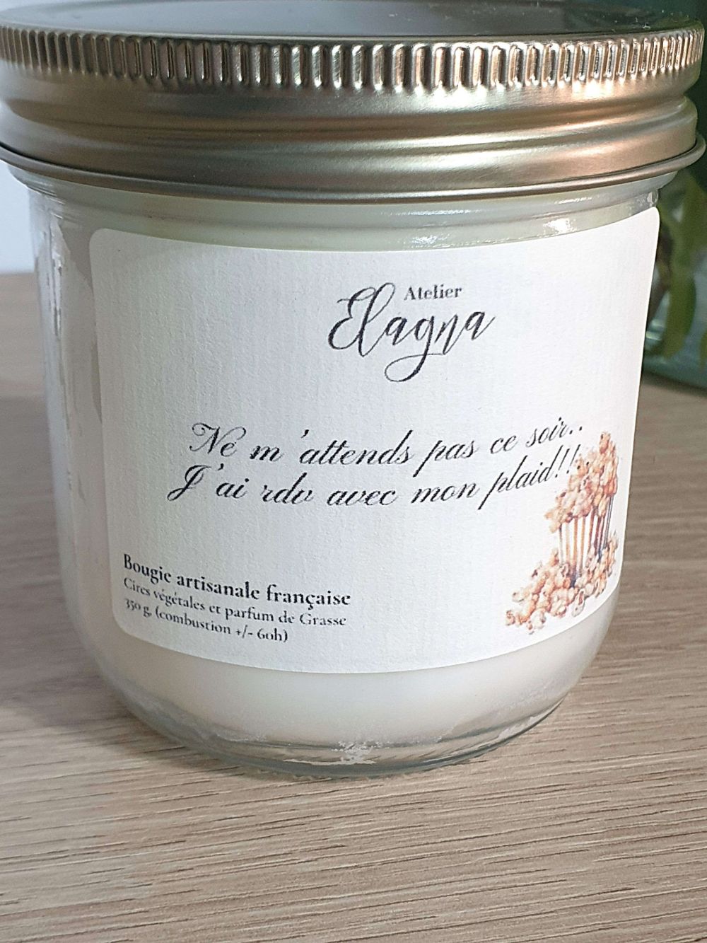 Détails grande bougie POP CORN