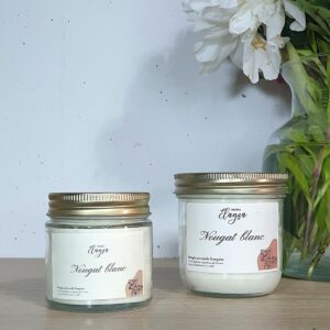 Grande et petite bougie NOUGAT BLANC