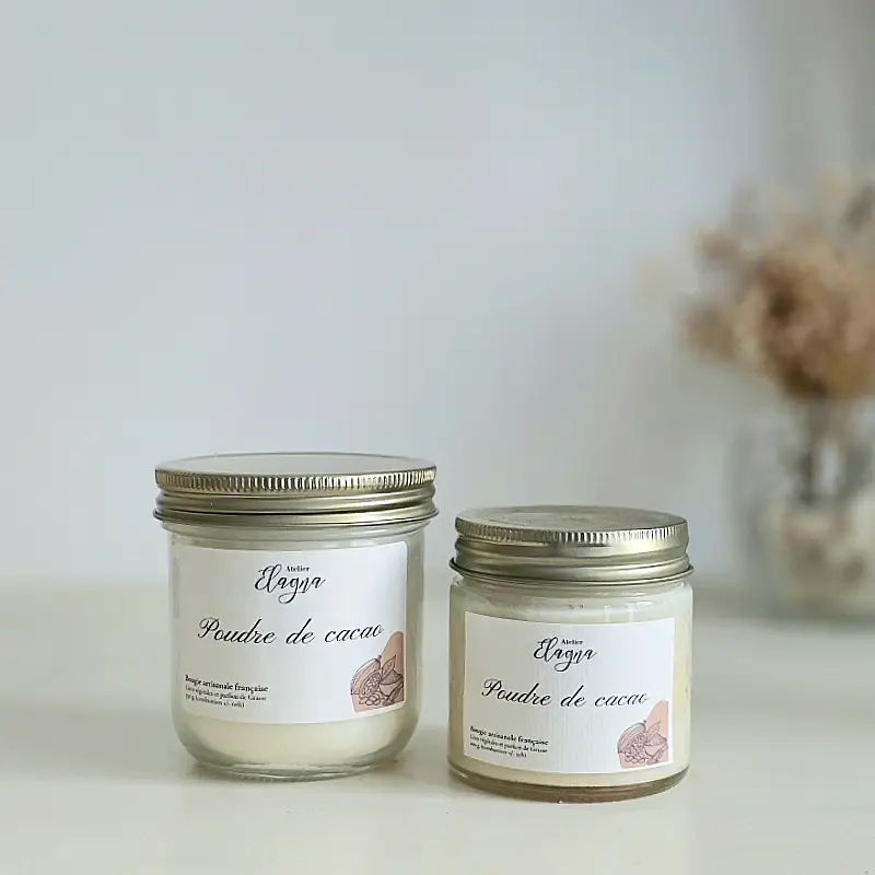 Grande et petite bougie POUDRE DE CACAO