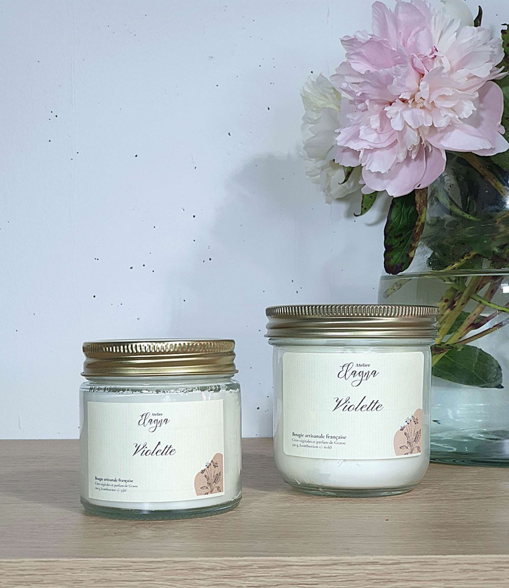 Grande et petite bougie VIOLETTE