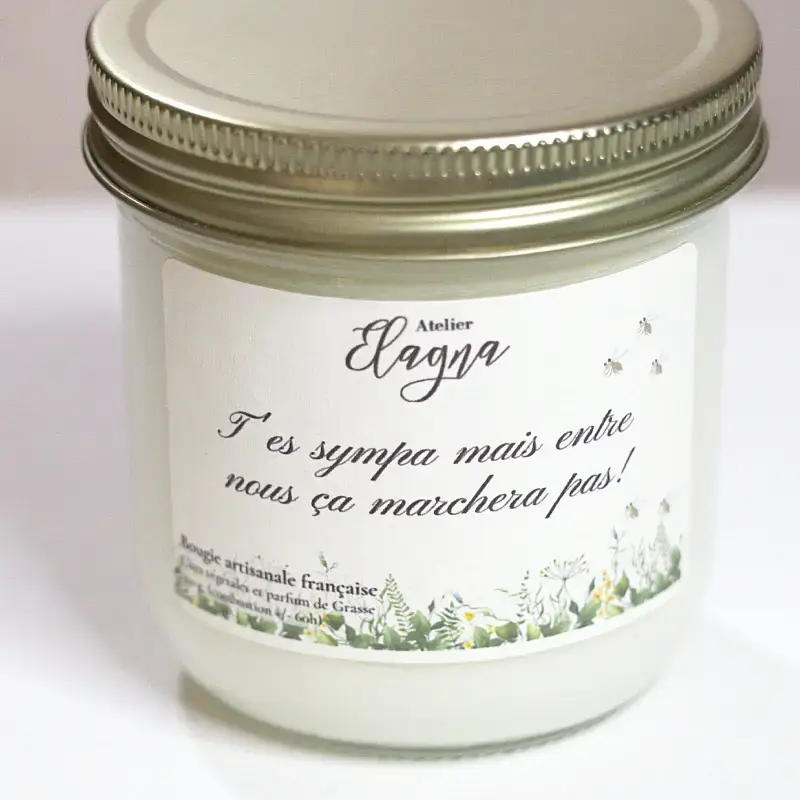 détails grande bougie CITRONNELLE GERANIUM