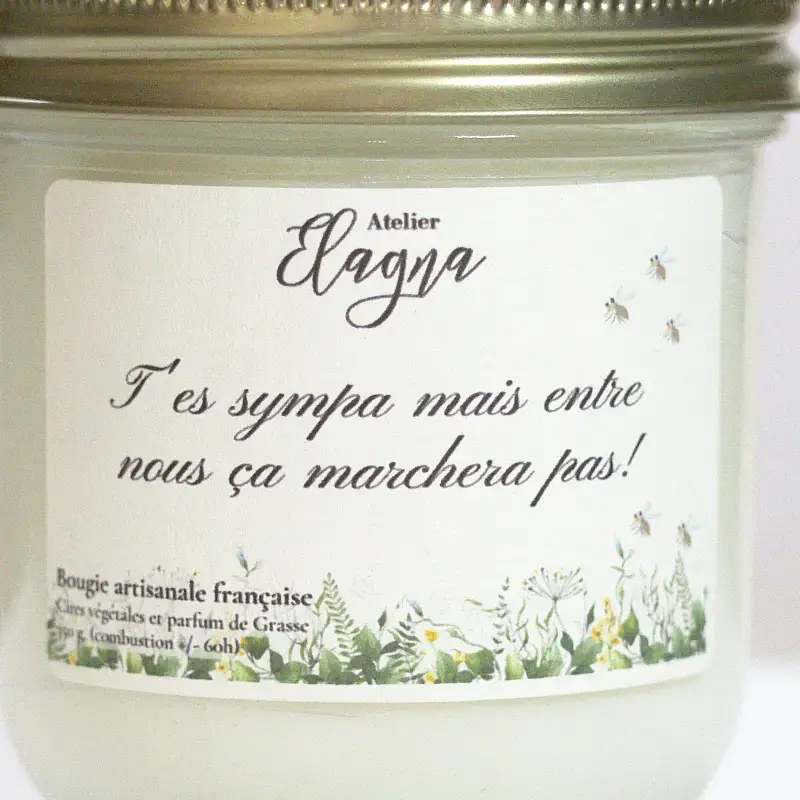 détail grande bougie CITRONNELLE GERANIUM