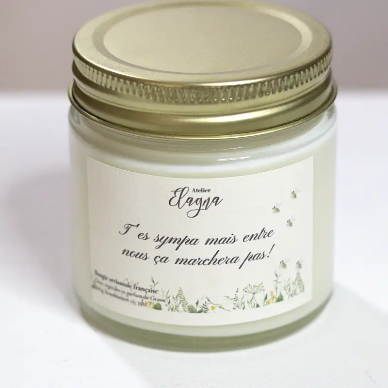 détails petite bougie CITRONNELLE GERANIUM