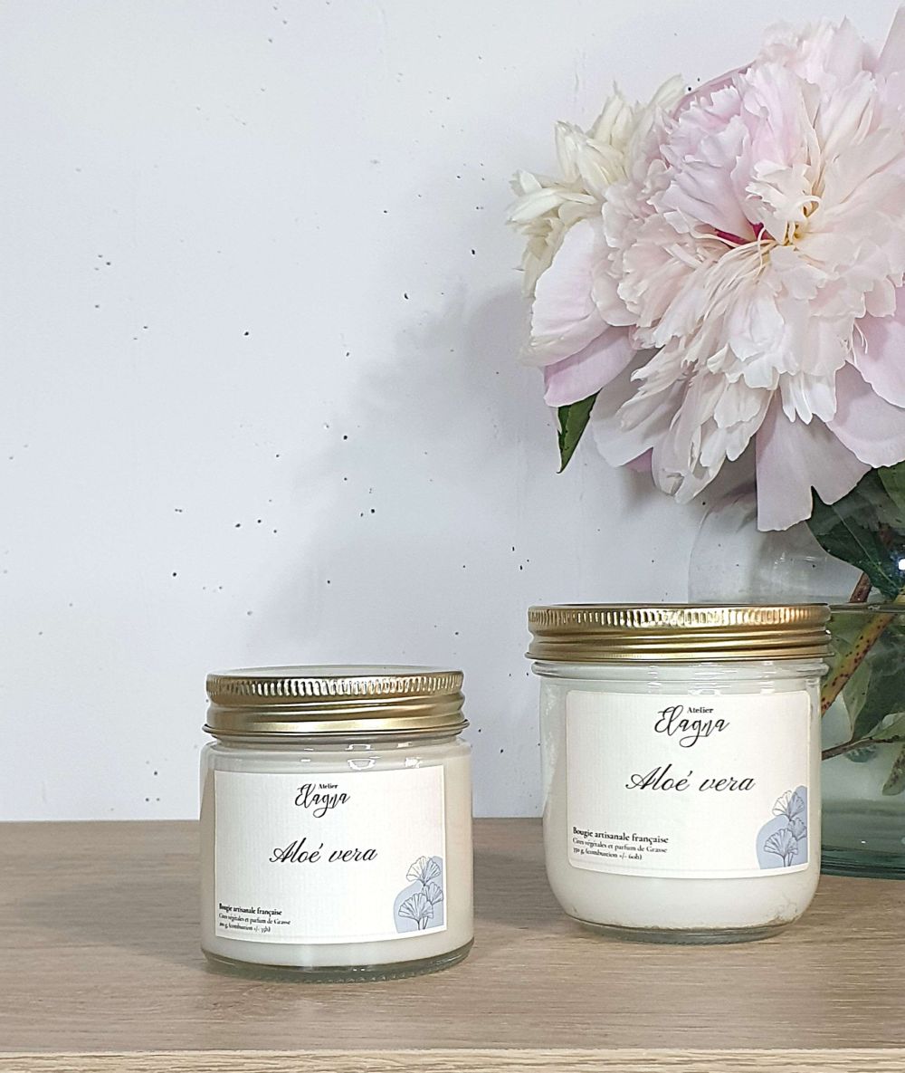 grande et petite bougie ALOE VERA